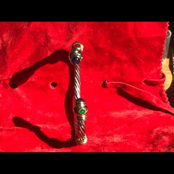 David Yurman style cable and cabachon bracelet. - Picture 2 of 4